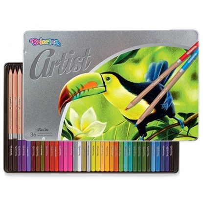 Attēls no Colorino Artist Coloured pencils in a metal case 36 colours
