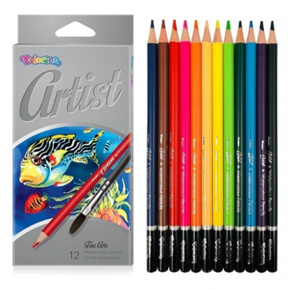 Attēls no Colorino Artist Watercolour pencils 12 colours and brush