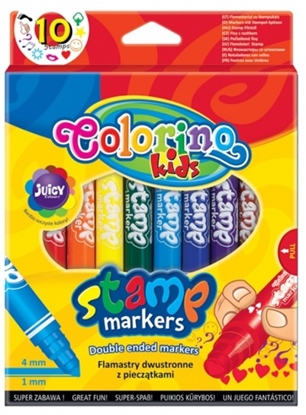 Picture of Colorino Kids Double ended markers with stamps 10 pcs
