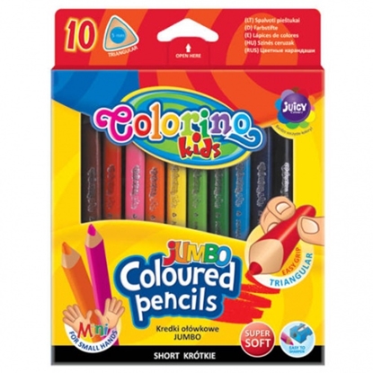 Picture of Colorino Kids JUMBO triangular coloured pencils 8.9 cm 10 colours