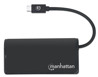 Attēls no Manhattan USB-C Dock/Hub, Ports (4): USB-A (x4), 5 Gbps (USB 3.2 Gen1 aka USB 3.0), External Power Supply Not Needed, Equivalent to HB30CM4AB, SuperSpeed USB, Black, Three Year Warranty, Retail Box
