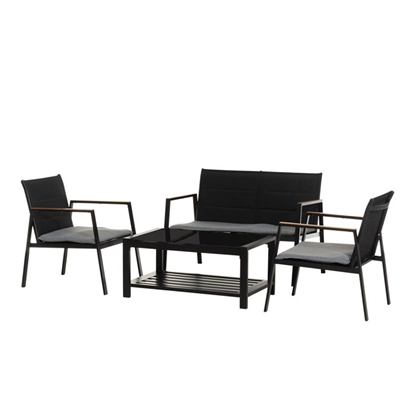 Obrazek Dārza mēbeļu kompl. 4Living Monrovia galds+2krēsli+dīvāns