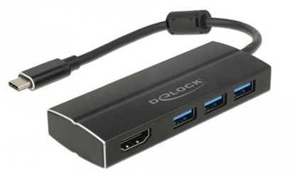 Изображение Delock USB 3.1 Gen 1 Adapter USB Type-C™ to 3 x USB 3.0 Type-A Hub + 1 x HDMI (DP Alt Mode) 4K 30 Hz