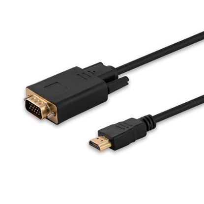 Attēls no Savio CL-103 video cable adapter 1.8 m HDMI Type A (Standard) VGA (D-Sub) Black