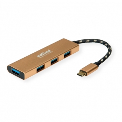 Изображение ROLINE GOLD USB 3.2 Gen 1 Hub, 4 Ports, Type C connection cable