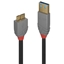 Attēls no Lindy 2m USB 3.2 Type A to Micro-B Cable, Anthra Line