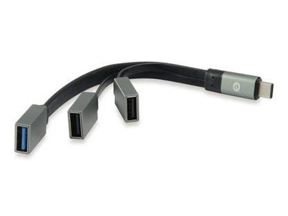 Изображение Conceptronic HUBBIES USB 3.1 Type-C to 1-Port USB 3.0 + 2-Port USB 2.0 Cable Hub, grey