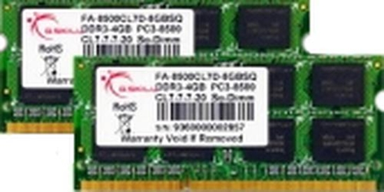 Изображение Pami do laptopa G.Skill SODIMM, DDR3, 8 GB, 1066 MHz, CL7 (FA-8500CL7D-8GBSQ)