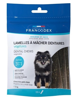 Attēls no FRANCODEX Dental Mini - tartar removal strips for dogs - 15 pcs.