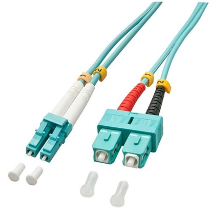 Picture of Lindy 10m OM3 LC - SC Duplex fibre optic cable Turquoise
