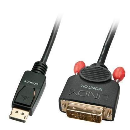 Изображение Lindy 41489 video cable adapter 0.5 m DisplayPort DVI-D Black