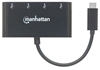 Изображение Manhattan USB-C Dock/Hub, Ports (x4): USB-A (x4), 5 Gbps (USB 3.2 Gen1 aka USB 3.0), External Power Supply Not Needed, Equivalent to Startech HB30C4AB, Cable 20cm, SuperSpeed USB, Black, Three Year Warranty, Blister