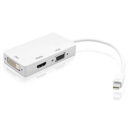 Изображение Adapter AV Techly DisplayPort Mini - HDMI - D-Sub (VGA) - DVI biały (IADAP-MDP-COMBOF12)
