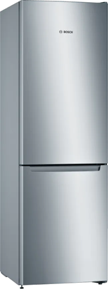 Obrazek Bosch Refrigerator KGN36NLEA Energy efficiency class E, Free standing, Combi, Height 186 cm, No Frost system, Fridge net capacity 216 L, Freezer net capacity 89 L, 42 dB, Stainless steel