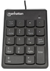 Picture of Manhattan Numeric Keypad, Wired, USB-A, 18 Full Size Keys, Black, Membrane Key Switches, Windows and Mac, Three Year Warranty, Blister