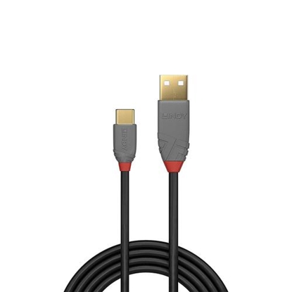 Attēls no Lindy 2m USB 2.0 Type A to C Cable, Anthra Line