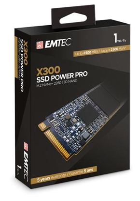 Attēls no EMTEC SSD   1TB M.2 PCIE X300 NVME M2 2280