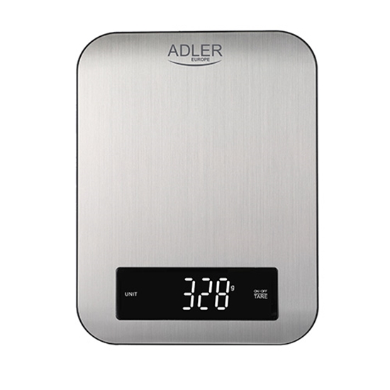 Изображение Adler | Kitchen scale | AD 3174 | Maximum weight (capacity) 10 kg | Graduation 1 g | Display type LED | Inox