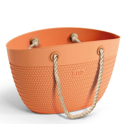 Изображение Pludmales soma Linda, oranža ar virves rokturiem