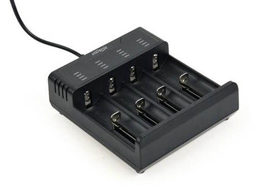 Изображение Bateriju lādētājs Gembird USB 4-slot Ni-MH + Li-ion Fast Battery Charger Black