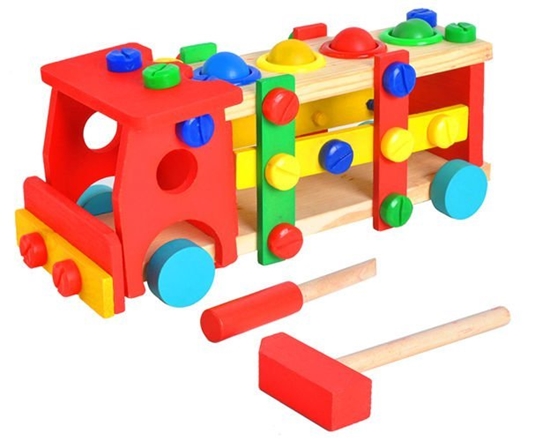 Picture of RoGer Construction Wooden Truck Multicolored