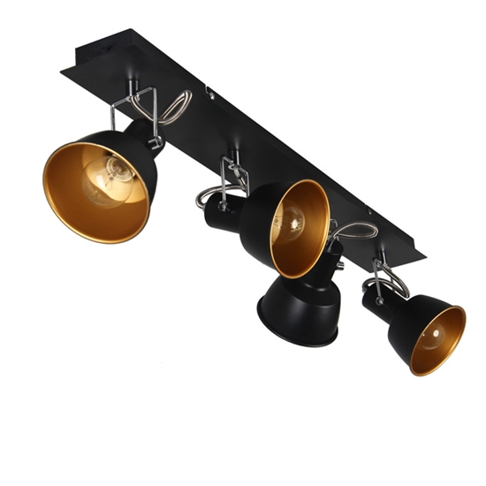 Picture of Sp.l.-RAINER 4x40W E14 melna/zelta