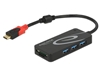 Изображение Delock External USB 3.1 Gen 1 Hub USB Type-C™ > 3 x USB Type-A + 2 Slot SD Card Reader black