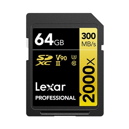 Attēls no Karta Lexar Professional 2000x SDXC 64 GB Class 10 UHS-II/U3 V90 (LSD2000064G-BNNNG)