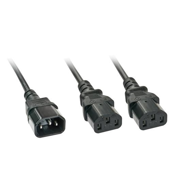 Picture of Lindy 2m C14 to 2x C13 Y Extension Cable