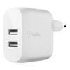 Изображение Belkin Dual USB-A Charger, 24W incl. Lightning Cable 1m, white