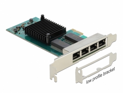 Attēls no Delock PCI Express x1 Card 4 x RJ45 Gigabit LAN i350