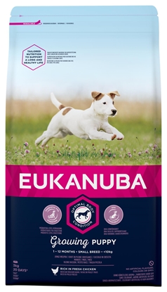 Attēls no Eukanuba Growing Puppy Small Breed Chicken 3 kg