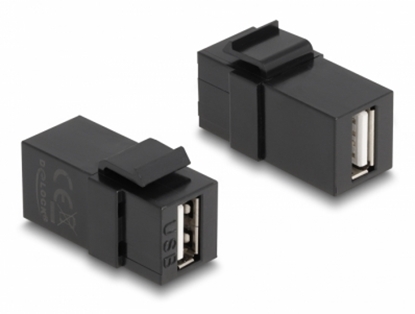 Picture of Delock Keystone Module USB 2.0 A female to USB 2.0 A female black