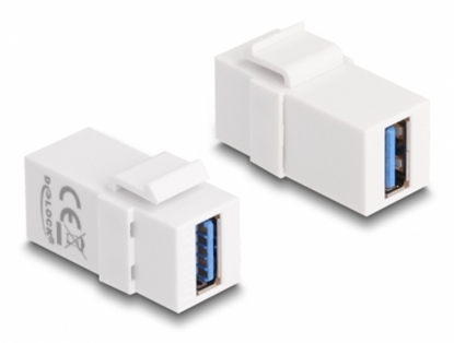 Изображение Delock Keystone Module USB 3.0 A female to USB 3.0 A female white (1:1)
