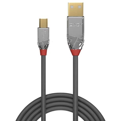 Attēls no Lindy 2m USB 2.0 Type A to Mini-B Cable, Cromo Line