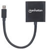 Picture of Manhattan Mini DisplayPort 1.2a to DVI-I Dual-Link Adapter Cable (Clearance Pricing), 4K@30Hz, Active, 19.5cm, Male to Female, Compatible with DVD-D, Black, Three Year Warranty, Polybag