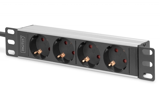 Picture of Digitus 10? Socket Strip with Aluminum Profile, 4-way safety sockets