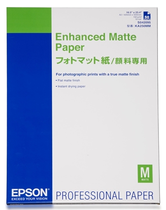 Picture of Epson Enhanced Matte Paper, DIN A2, 192g/m², 50 Sheets