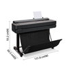 Изображение DesignJet T650 Printer/Plotter - 36" Roll/A4,A3,A2,A1,A0 Color Ink, Print, Auto Sheet Feeder, Auto Horizontal Cutter, LAN, WiFi, 25 sec/A1 page, 82 A1 prints/hour, with Stand