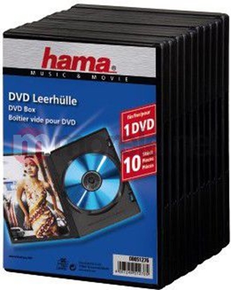 Attēls no 1x10 Hama DVD-Jewel Case black                      51276