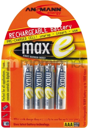 Picture of 1x4 Ansmann maxE NiMH rech. bat. Micro AAA 800 mAh        5035042