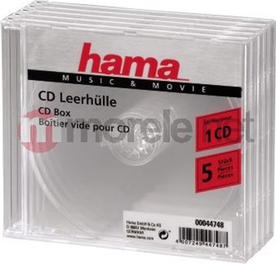 Изображение 1x5 Hama CD Jewel-Case transparent                44748