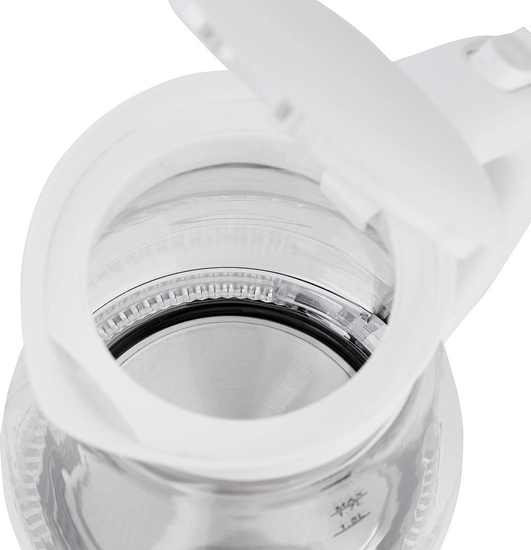 Picture of Adler Kettle AD 1274 Standard, Plastic, glass, White/ transparent, 2200 W, 360° rotational base, 1.7 L