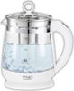 Изображение Adler | Kettle | AD 1299 | Electric | 2200 W | 1.5 L | Glass/Stainless steel | 360° rotational base | White