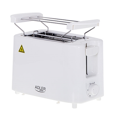 Pilt Adler Toaster AD 3223	 Power 750 W, Number of slots 2, Housing material Plastic, White