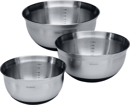 Attēls no Brabantia Mixing Bowl Set steel matt black,    1, 1.6 & 3 litre