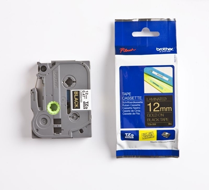 Attēls no Brother labelling tape TZE-334 black/gold 12 mm