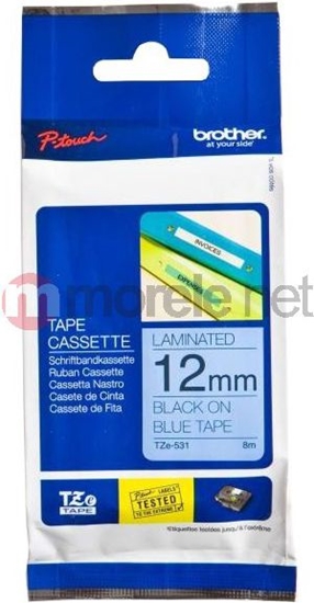 Picture of Brother labelling tape TZE-531 blue/black   12 mm