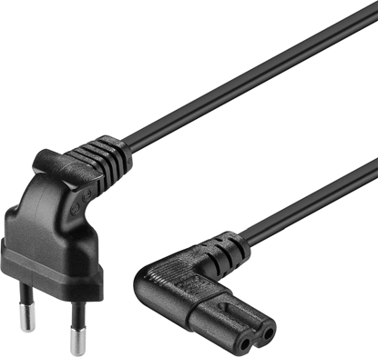 Pilt CONNECTION CABLE EURO PLUG ANGLED AT BOTH ENDS, 3 M, BLACK