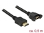 Attēls no Delock Cable HDMI-A male > HDMI-A female panel-mount 4K 30 Hz 0.5 m